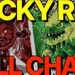 A full drop rate chart showing probabilities for Lucky Rots and Grande Rots in Fortnite Steal the Brainrot including Secret characters.