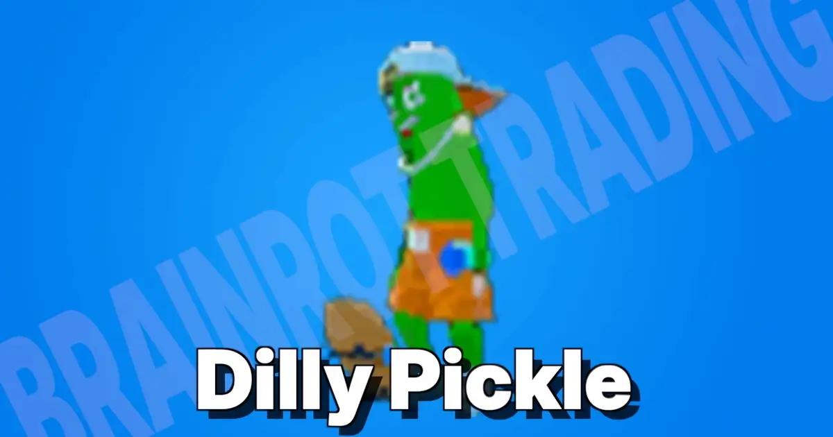 フォートナイトのブレインロットを盗むで超低確率で出現する新キャラ、ディリーピックルのキャラクター画像と名前の文字