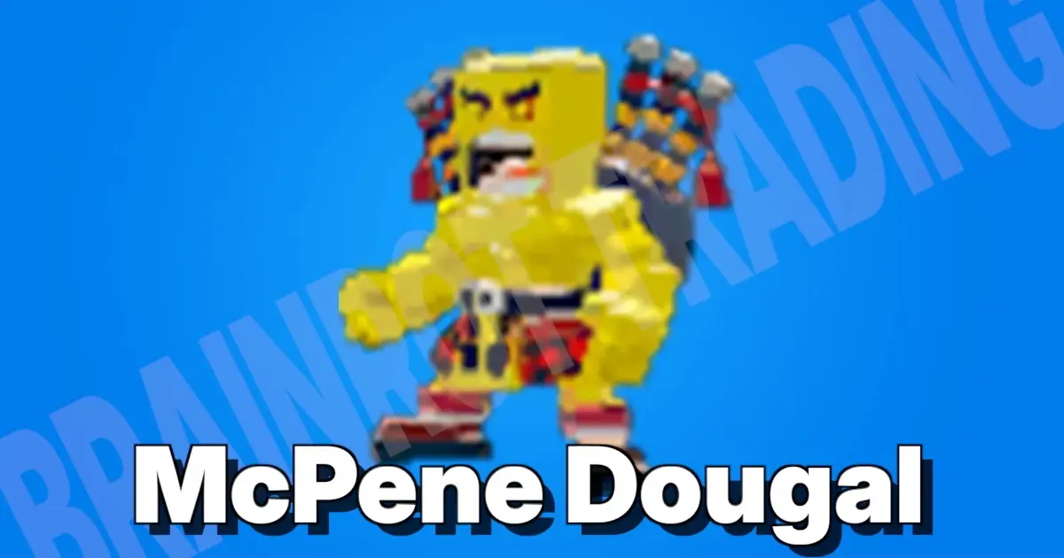 フォートナイトのブレインロットを盗むで超低確率で出現する最強クラスの新キャラ、メクペンドゥーゴのキャラクター画像と名前の文字